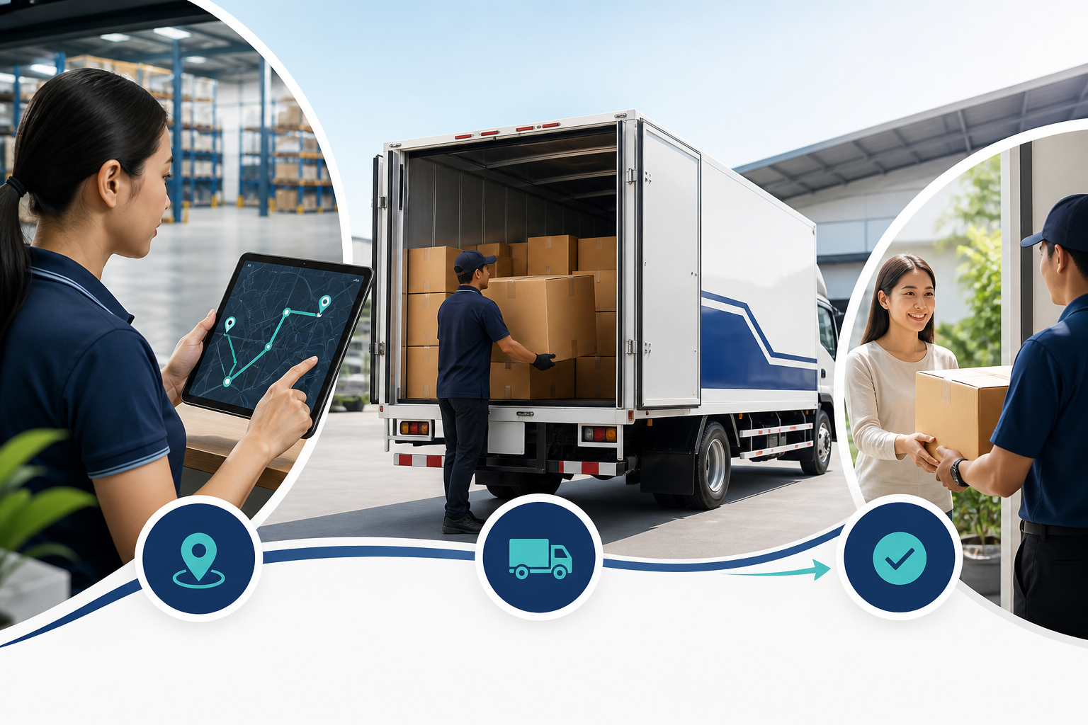 ขั้นตอนการวางแผน รับสินค้า และส่งมอบของ GT Transport